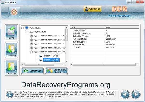 NTFS Partition Recovery Program