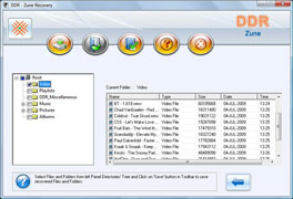 Zune Data Recovery Software Screenshot