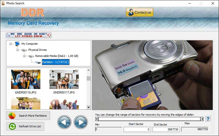 Memory card data recovery software restores missing images, songs, text document