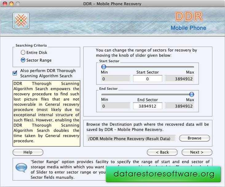 Screenshot of Datarecovery Mac