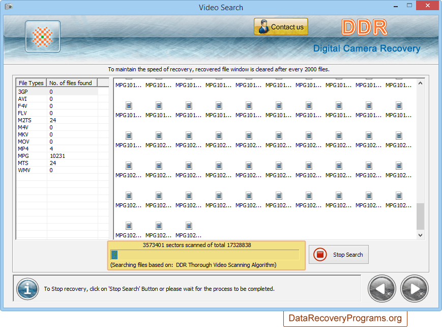 Files searching process Files searching process