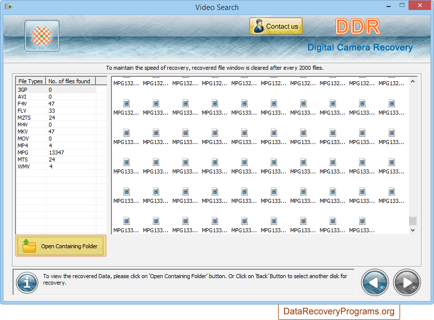 Open Containing Folder to view recovered data Open Containing Folder to view recovered data