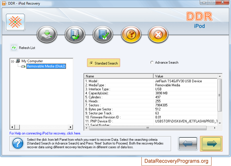 Select removable media Select removable media