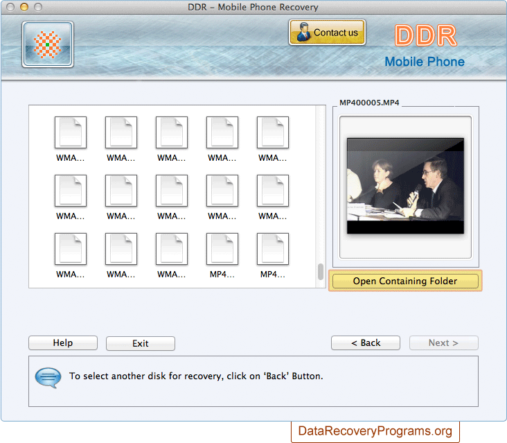 View recovered data files View recovered data files