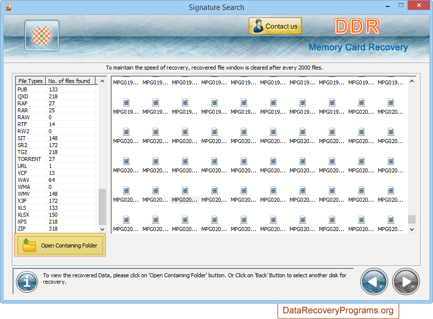 View recovered data View recovered data