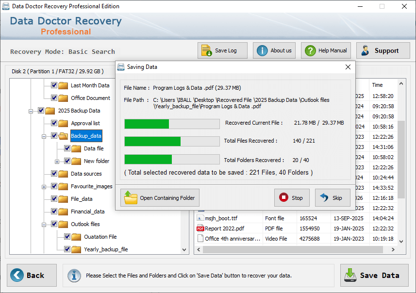 recovered data files recovered data files